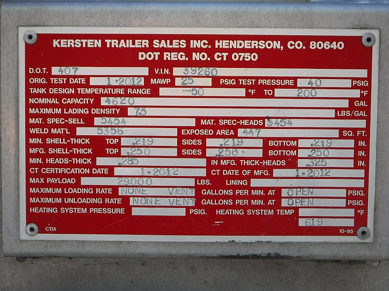 2012 Kersten MC407 Crude Oil Body Tank (For Sale) Oil Tank Trailer