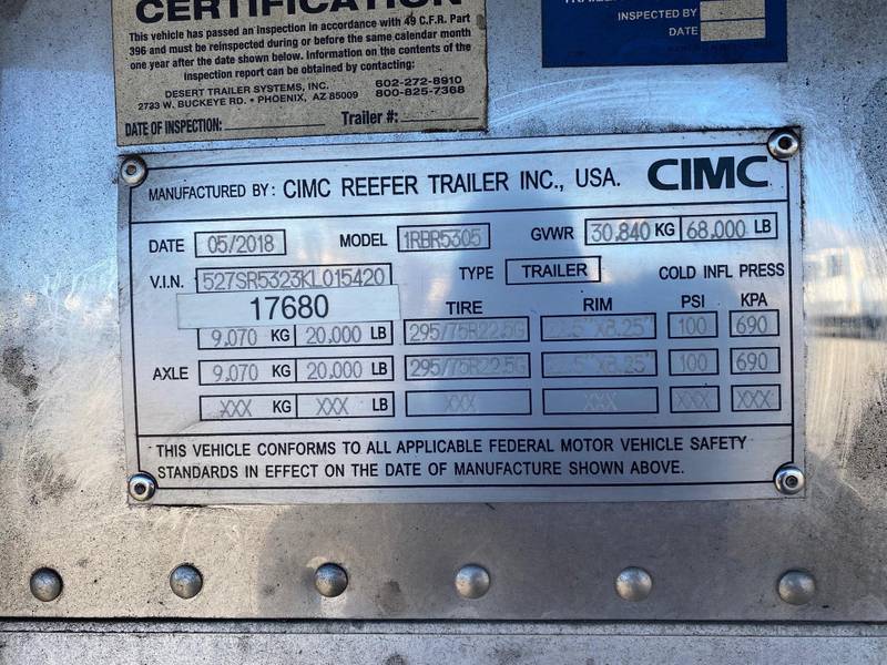 2019 CIMC Cool Globe R8000B (53x102) (For Sale) | Refrigerated Trailer ...