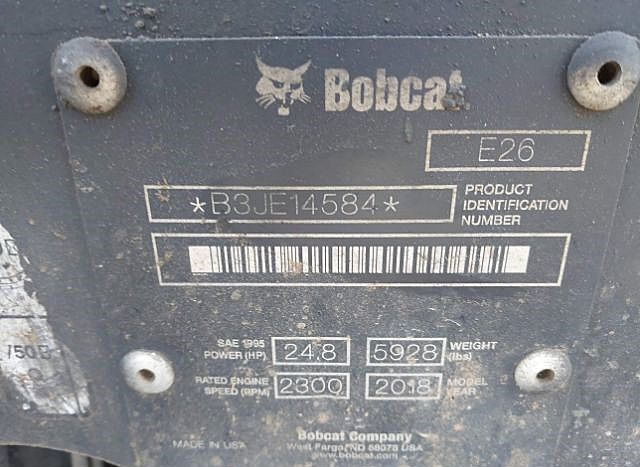 2018 BOBCAT E26