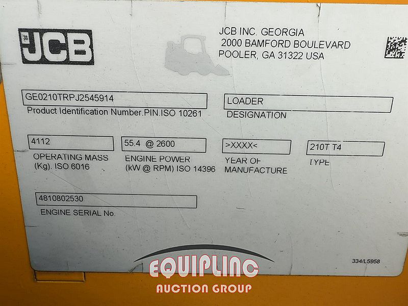 2018 JCB 210T LOADER