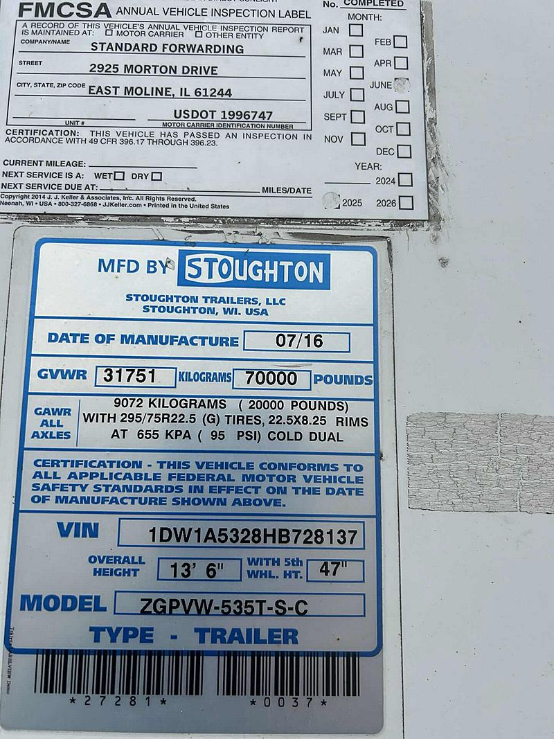 2017 Stoughton 53' 